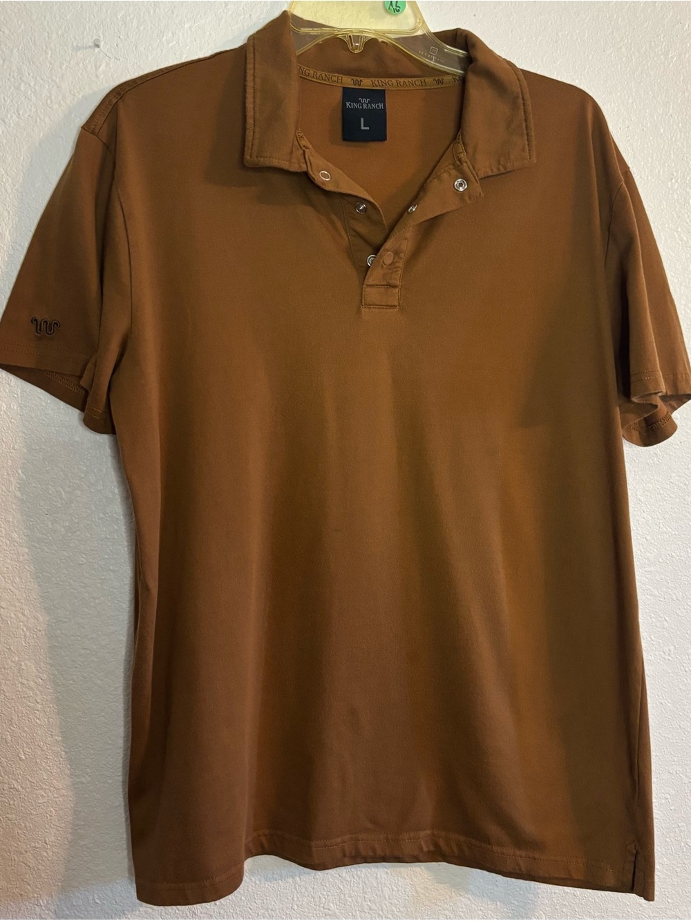 King Ranch Men's Brown Short-Sleeve Polo